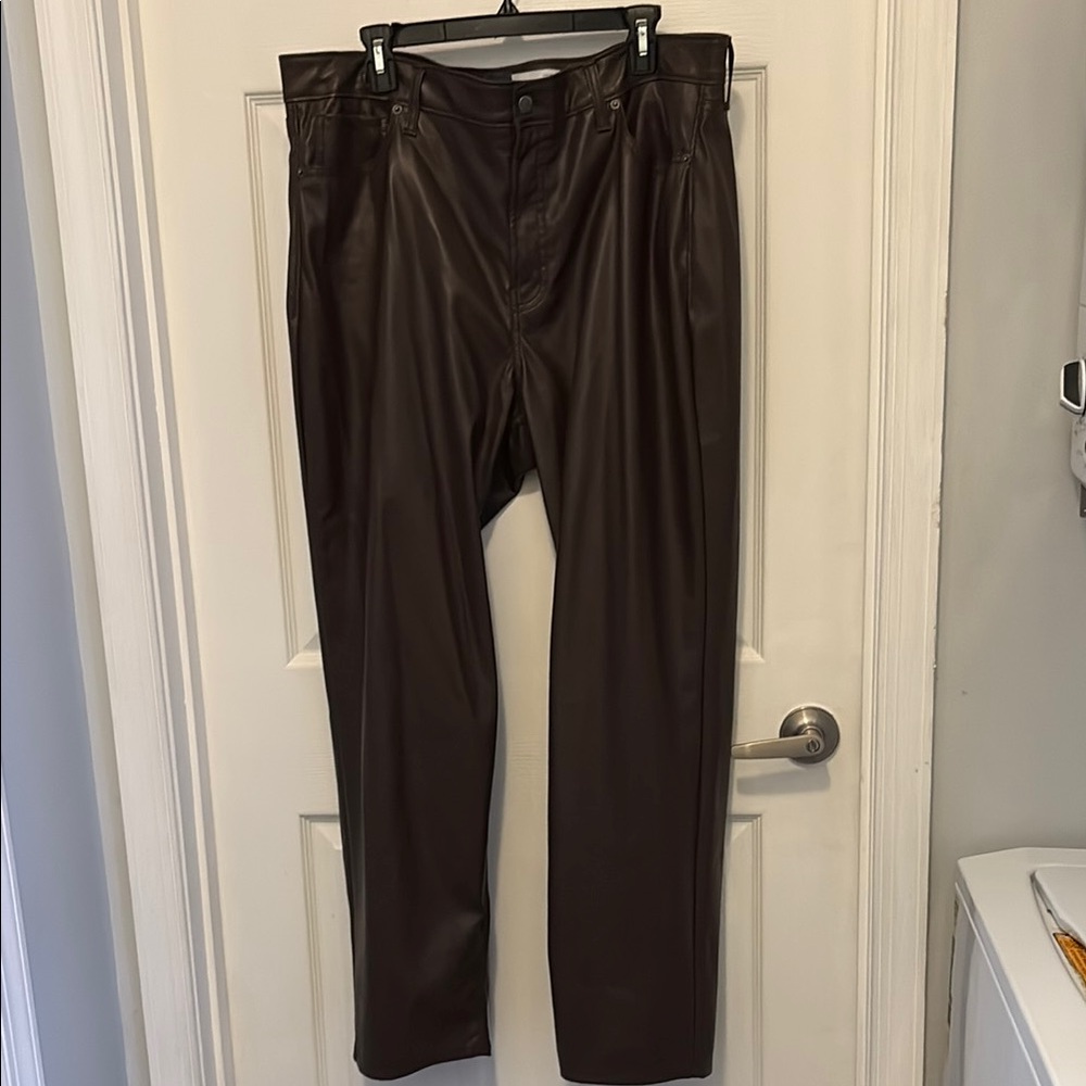 Women’s Brown Leather-like Pants
